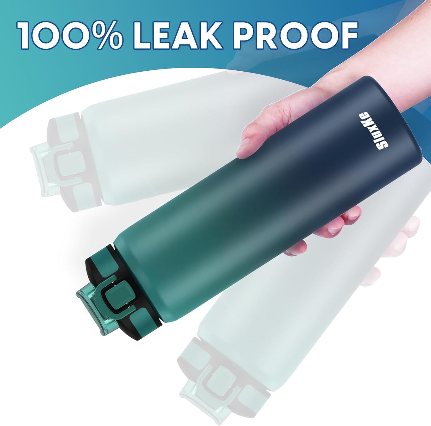 24oz Leakproof Vacuum Insulated Water Bottle, Ideal for Hot or Cold Drinks, Double wall Straw Drinking Bottle, BPA-Free, Prefect for Sport,School, Office, Fitness