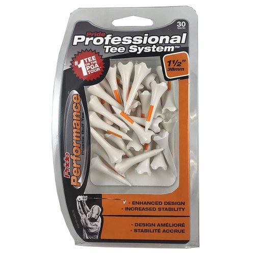 Pride PTS Plastic Golf Tees - 30 Count, 1 1/2 Inch - #1 Tee on Tour - Best for Irons, Hybrids, and Woods - Improve Distance and Accuracy