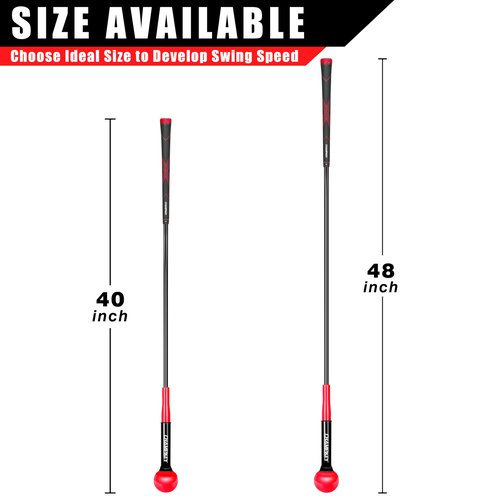 CHAMPKEY Golf Swing Trainer - Tempo & Flexibility Training Aids Warm-Up Stick Ideal for Golf Indoor & Outdoor Practice (Red, 48 Inches)