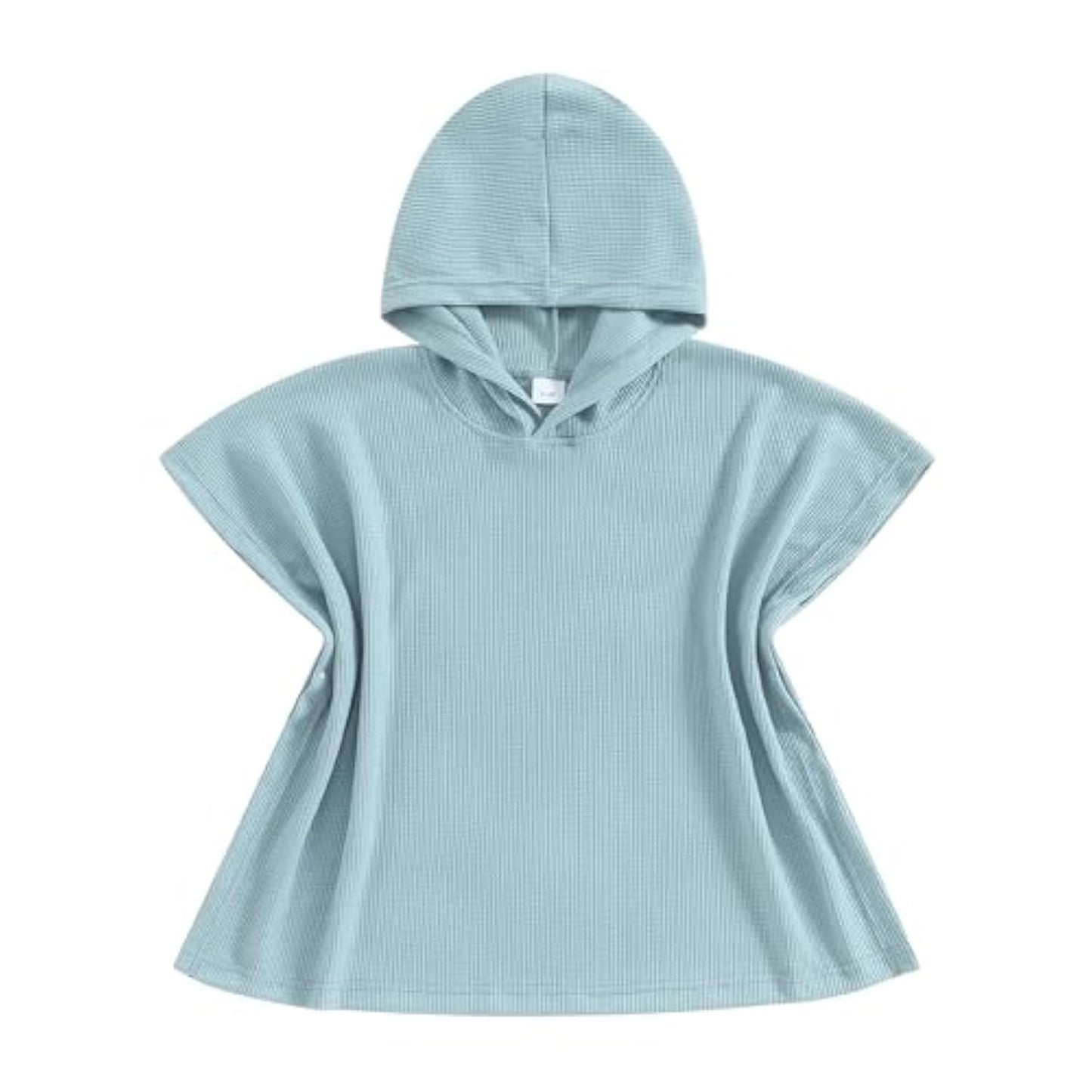 Kids Swim Cover up Girls Boys Waffle Towel Poncho Swimsuit Coverups for Beach, Pool, Bath (Blue,9-10 Years)