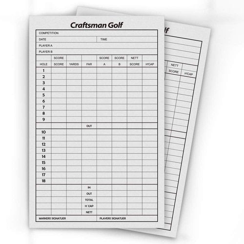 Craftsman Golf 10pcs 6.3 x 4 Inch Golf Score Sheet Golf Scorecards Record Score Keeper Card Track Golf Stats