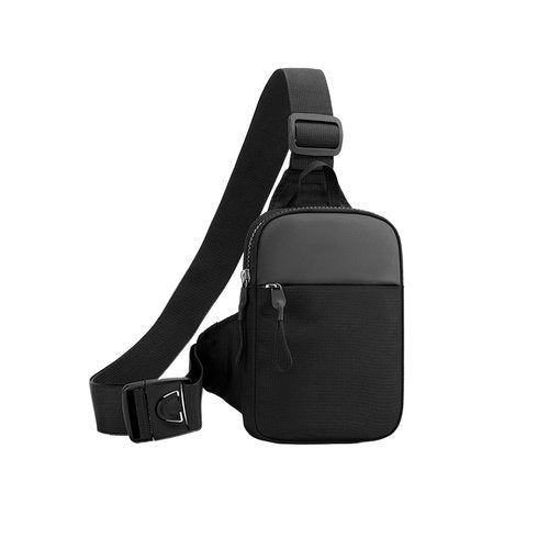 Mini Crossbody Bag – Waterproof Waist Pack with Dual Pockets for Men & Women, Hands-Free Running Fitness Travel Phone Holder, Adjustable Strap for Gym, Hiking, Outdoor Activities Large Black