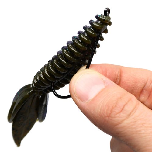 Harmony Fishing – Flex Keeper Flipping Hooks (10 Pack) – Bass Fishing Flippin Cover Hooks | Adjustable Flexible Bait Keeper | Epoxy Sealed Eye | HCS | Slick Black Nickel Coating (Size 1/0 (10 Pack))