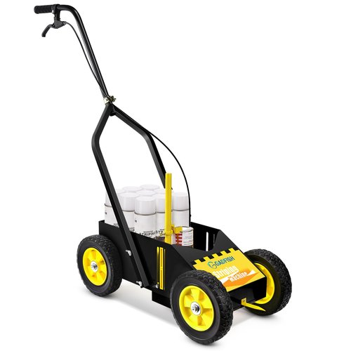 GADFISH Heavy Duty Striping Line Marking Machine, Compatible with Inverted Marking Spray Paint, Parking Lot Striping Machine for Fast and Accurate Marking, Line Striper - Black