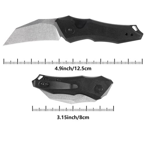 8Cr13Mov Steel Folding Knife with Clip, Foldable Knife with gray aluminum handle, Portable Pocket Knives for Men Ideal for Outdoors and Everyday Cutting, father's day pocket knife