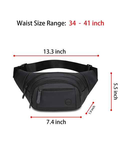 FVVWVV Crossbody Fanny Pack for Women and Men, Large Capacity Waist Bag with 4 Zipper Pockets, Fashion Waist Packs with Adjustable Strap for Traveling, Hiking, Jogging, Cycling, Running