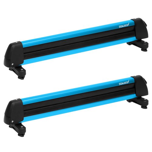 SOARIFY Multi-Purpose Alumium Ski Rack, Carrier for Skis, Snowboards, Fishing Rods, Paddles, Skateboards, Water Skis, Wakeboard, Universal Mounting, Locking, Heavy Duty