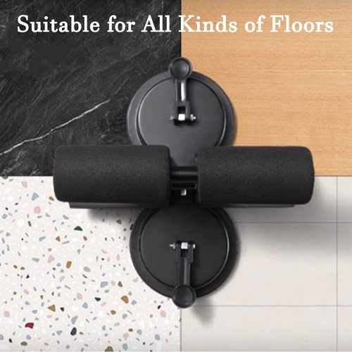 Ab Training Auxiliary Device, Portable Sit up Exercise Equipment, Three Suction Cups, Three Levels of Height Adjustment, For Home Workouts Sit up Bench Assistant (Double Suction Cups,Black)