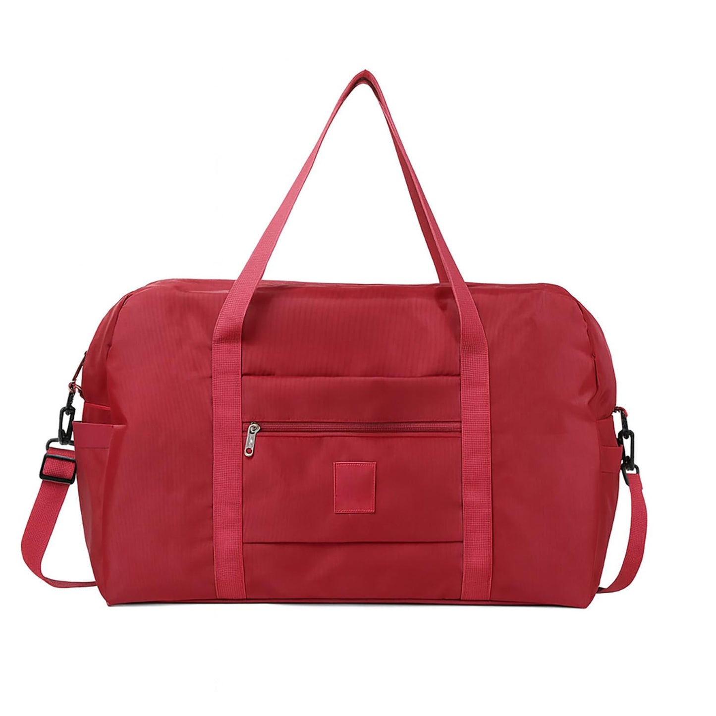 PPDVUUT Folding Duffle Bag for Travel – Large Capacity Waterproof Oxford Cloth Weekender Carry On Tote with Crossbody strap, Lightweight Foldable Gym and Overnight Bag (1, Red, Large)
