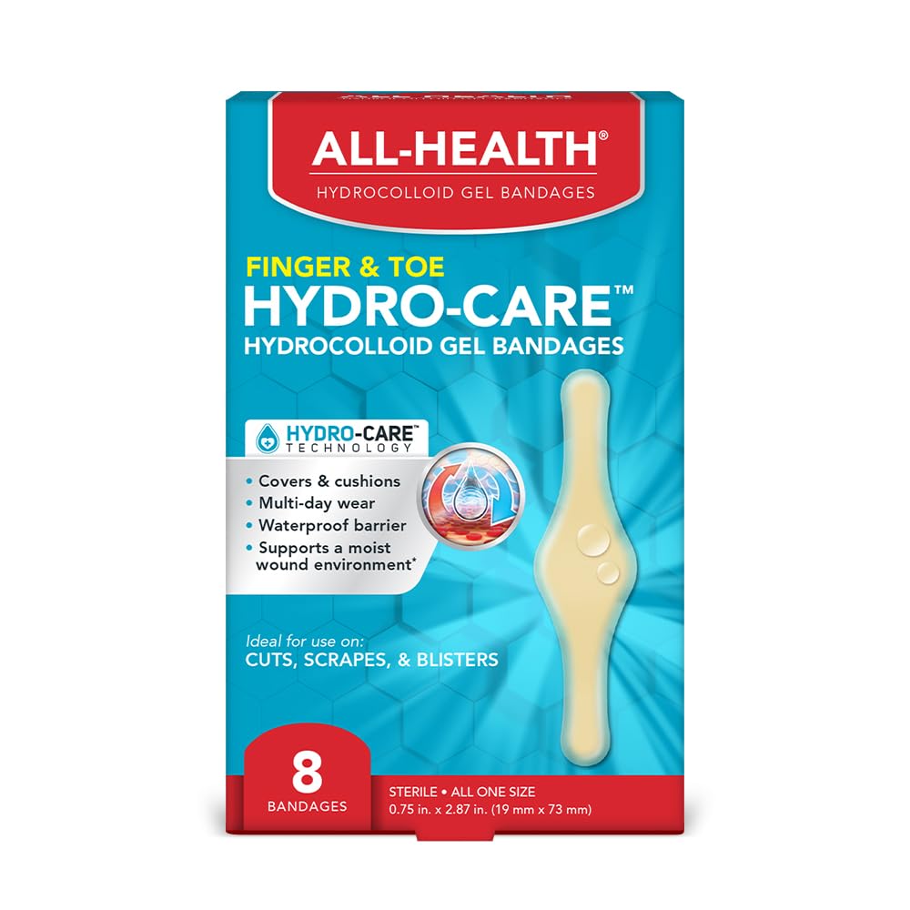 All Health Hydrocolloid Gel Bandages, Fingers & Toes, 8 ct