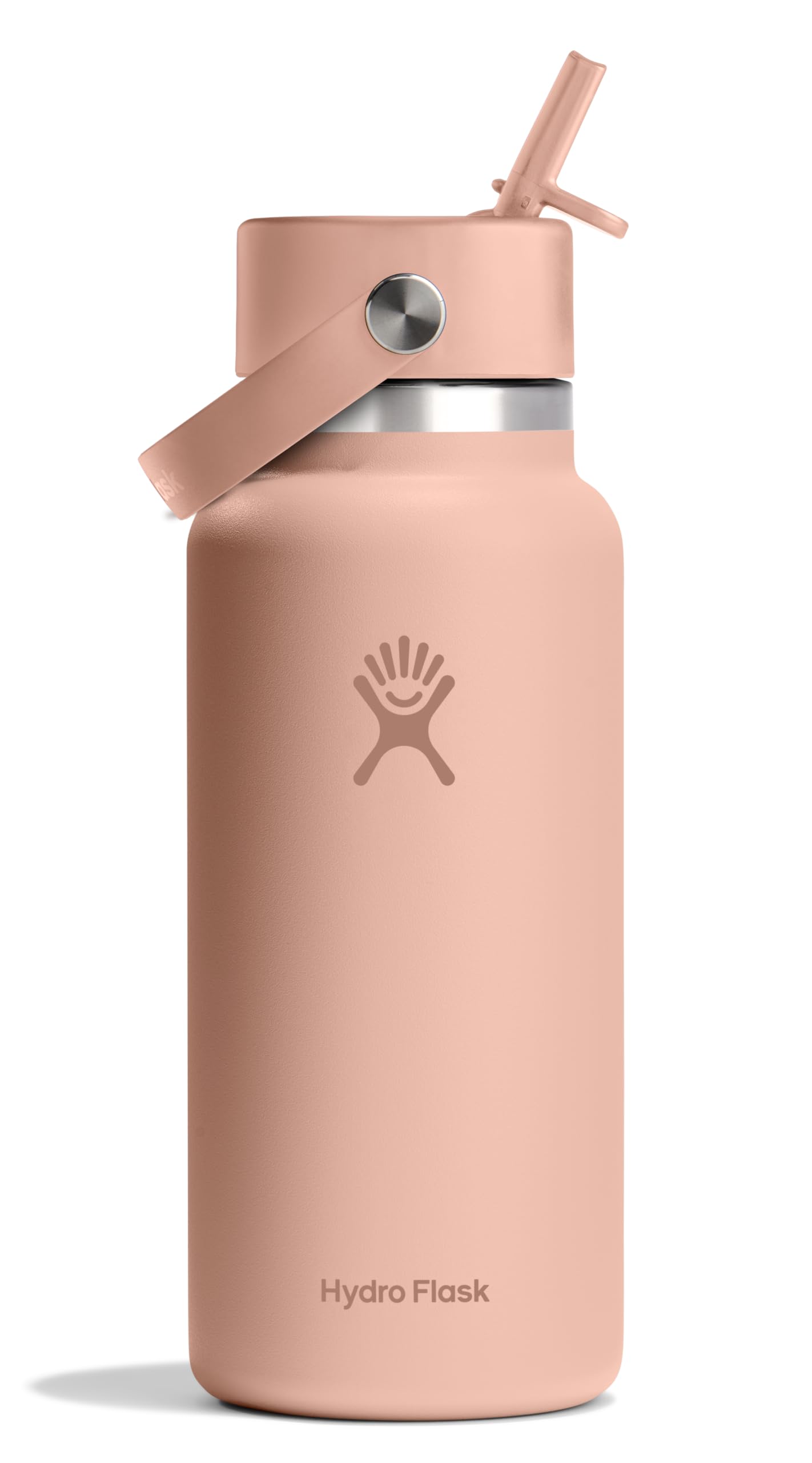 Hydro Flask Water Bottle - Insulated Stainless Steel - Wide Mouth Flex Straw Lid, Non Spill, Leakproof and Refillable in 32 Oz Seacliff