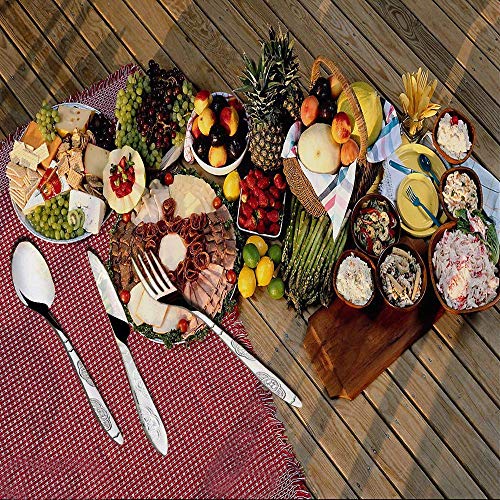 3 Pack Camping Silverware Set with Carrying Case - Red, Green, Orange Stainless Steel Flatware