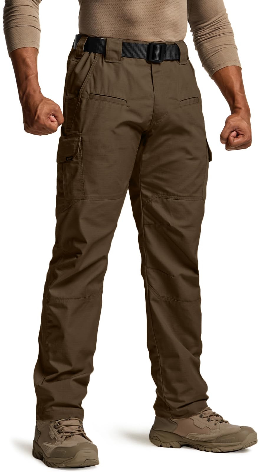 CQR Men's Tactical Pants, Water Resistant Ripstop Cargo Pants, Lightweight EDC Work Hiking Pants, Outdoor Apparel, Raider Tundra, 36W x 32L