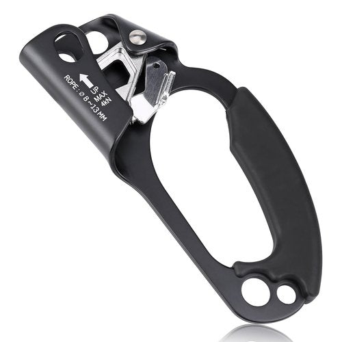 QKURT Mountaineering Climbing Hand Ascender, Right Hand Ascender Rock Climbing Tree Arborist Rappelling Gear Equipment Rope Clamp for 8~13MM Rope | Lightweight Aluminum Alloy Climbing Equipment