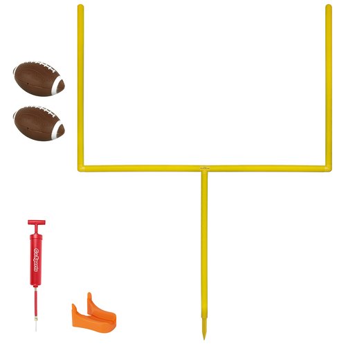 GoSports 8 ft PRO Kick Challenge Football Game Field Goal Post Set with 2 Footballs and Kicking Tee - Life Sized Backyard Field Goal for Kids & Adults