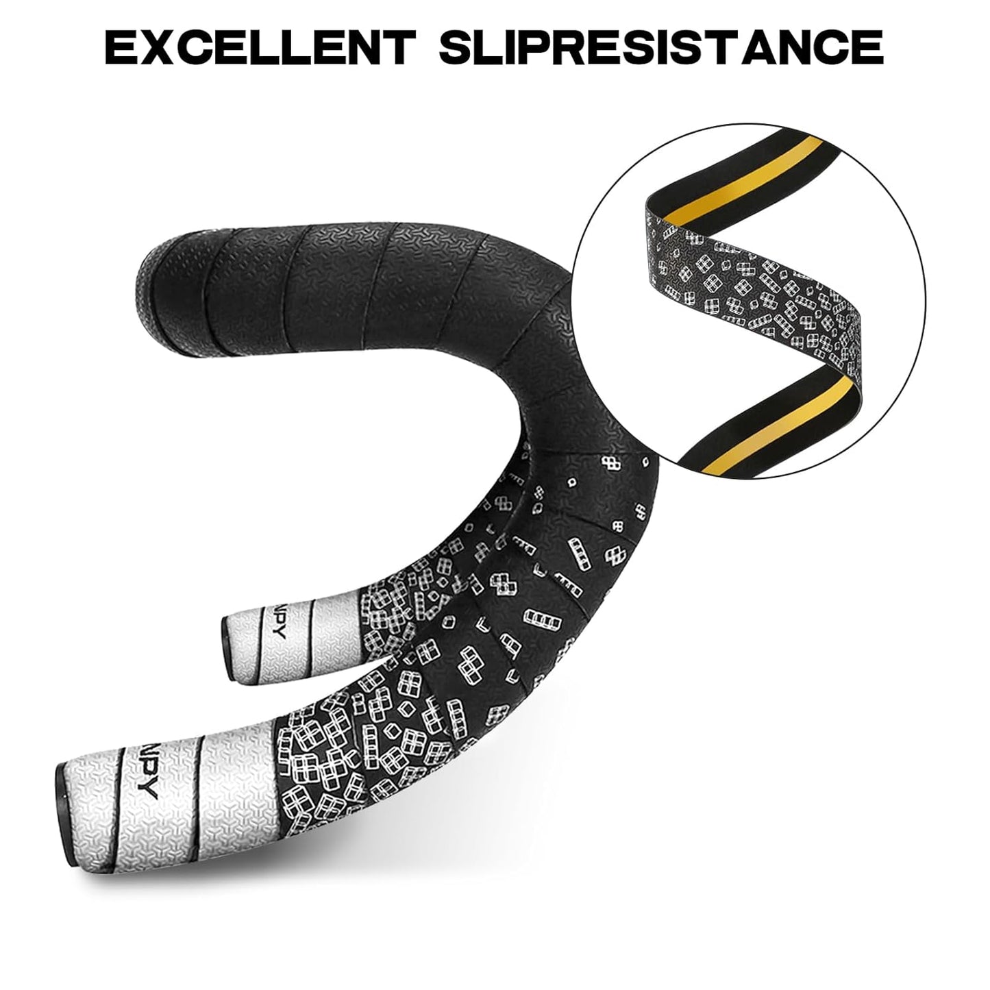 2pcs Bicycle Bar Tape, Bike Handlebar Tape, Road Bicycle Handlebar Tape, Cycling Grip Tape, with 4pcs Handlebar End Plugs, Soft Comfortable, Wear Resistant, Black