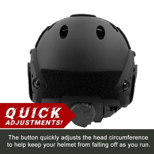Tactical Airsoft Ballistic Helmet - Thick Version PJ Helmet in Black, Green, Tan - M Size
