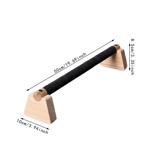 Menolana 2 Pieces Push up Bar Wooden Parallettes Bar for Men Women Portable Sturdy Structure Push up Stand for Exercise Floor Workout, 50CM