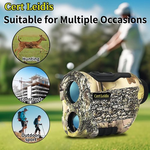 Golf Rangefinder with Slope, 1500 Yards Laser Range Finder Golfing, 6X Magnification, Flag Pole Locking Vibration, Rechargeable Range Finders for Golfers & Hunting
