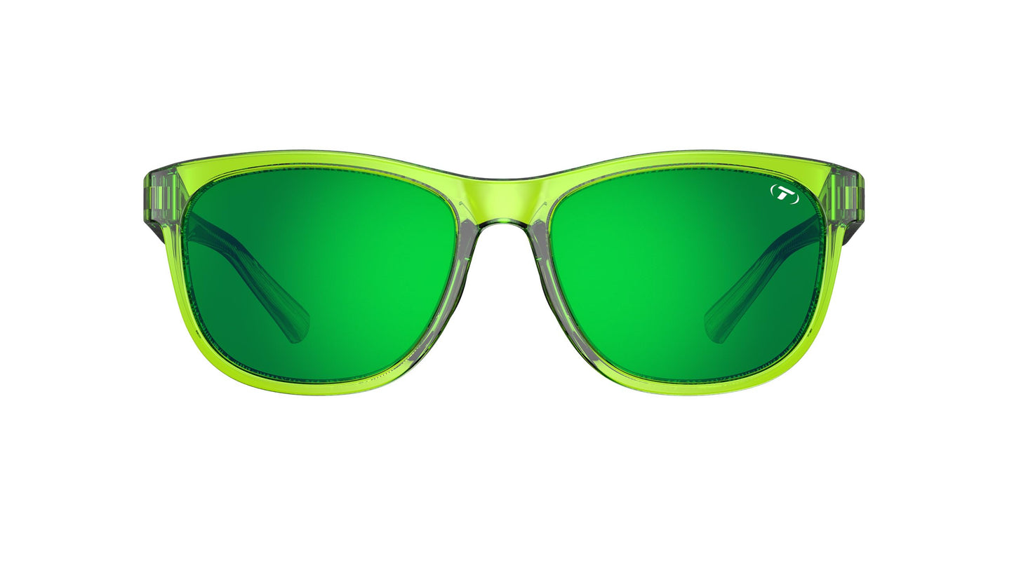 Tifosi Swank Sunglasses (Hyper Lime/Green Mirror with AR)