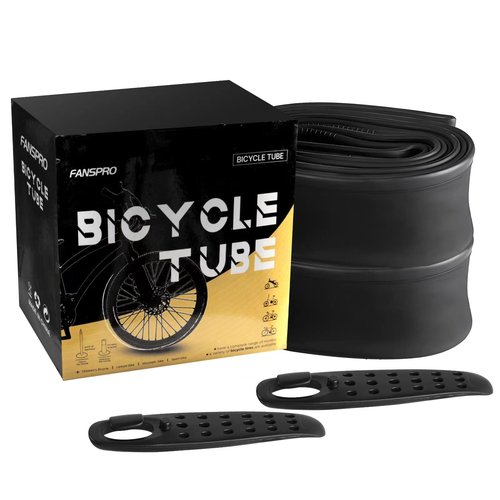 FANSPRO 2 Pack of 20 Inch Bike Tube 20x2.125 20x2.20 20x2.25 20x2.30 20x2.35 20x2.40 Heavy Duty Bicycle Tube with 2 Tire Levers, 32mm Schrader Valve Premium Quality Butyl Inner Tube