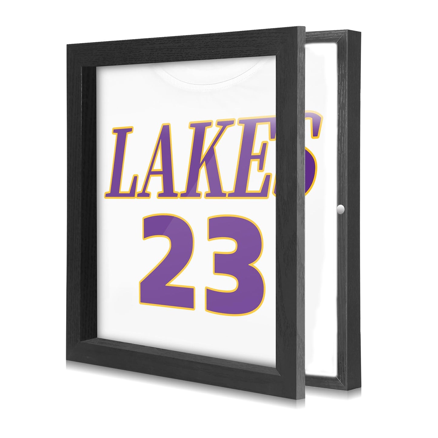 HyqehrtYazc 13" x 13" T Shirt Frames for Wall Display, Jersey Frame Display Case with UV Protection Acrylic, Wood Shadow Box Frame Depth of 1", Display Case for T Shirts, Jerseys, Memorabilia