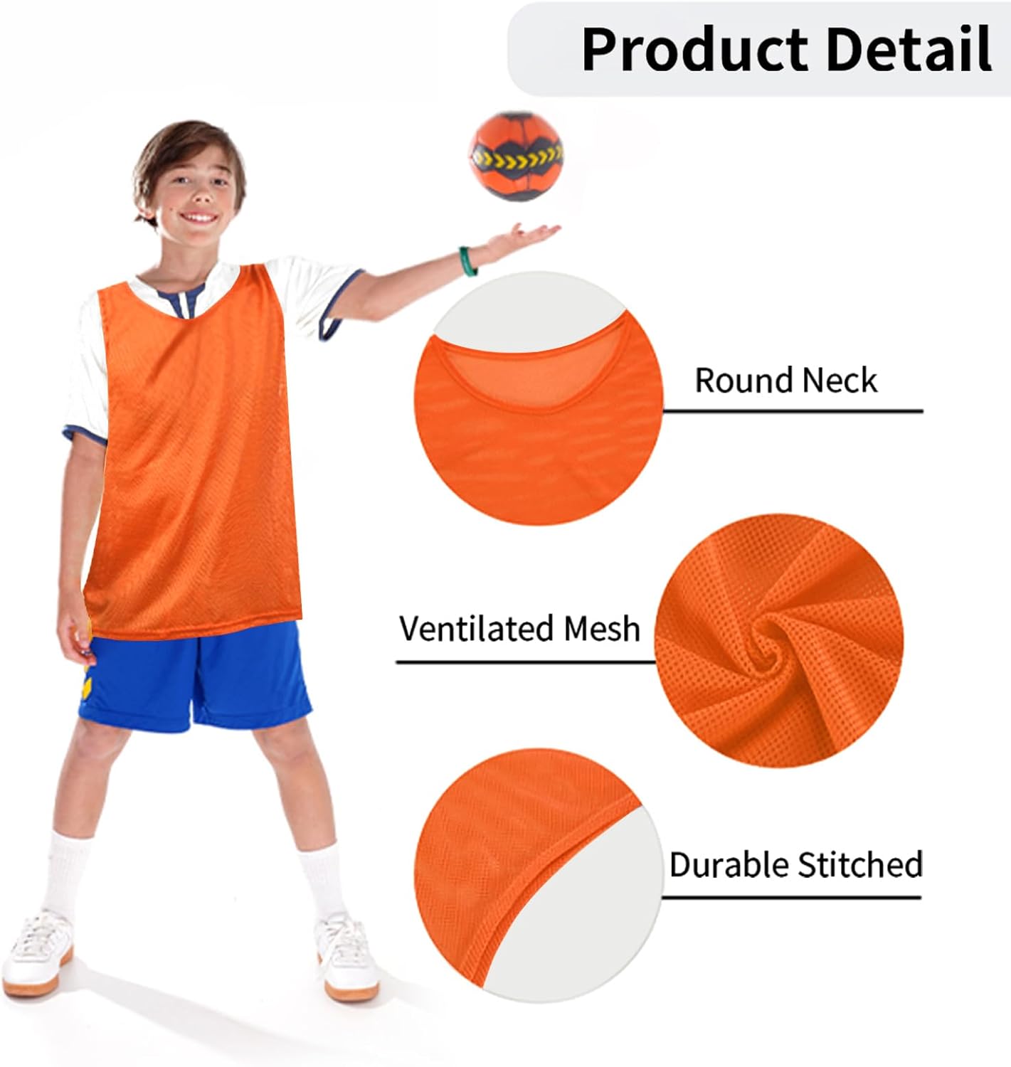 12 Pack Pro Training Pinnies for Youth & Adult Mesh High-Vis Scrimmage Vests for Soccer, Basketball, Volleyball Teams