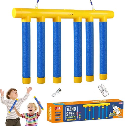 Reflex Game Falling Sticks,Reflex Stick Game, Catching Sticks Games, Stick Drop Games, 2025 New Hand Eye Coordination Training, Reaction Time Training with Remote Control 3 Speed Adjustable (Blue)