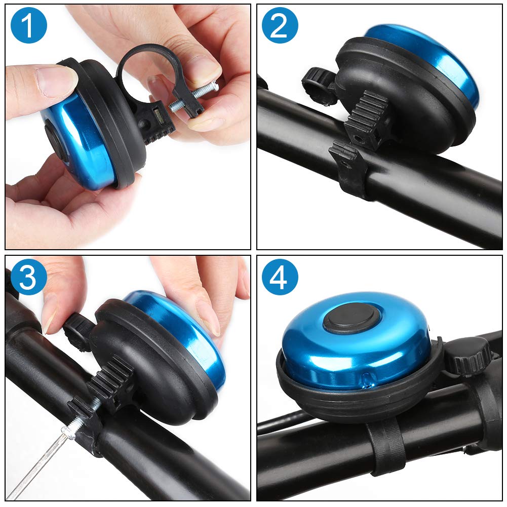Accmor Classic Bike Bell, Aluminum Bicycle Bell, Loud Crisp Clear Sound Bicycle Bike Bell for Adults Kids
