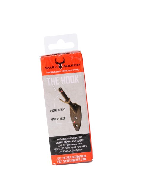 Skull Hooker Powder-Coated Steel Big Game Hook Flush Display Wall Mount, Mounts Bear, Deer & Antelope Specie Skulls, Brown
