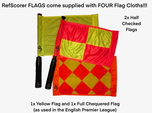 RefStuff RefScorer FLAGS – Referee Flags (pair) Assistant Referee Linesman Flags, now with unique and WORLDS FIRST Scorer Function built into the handle