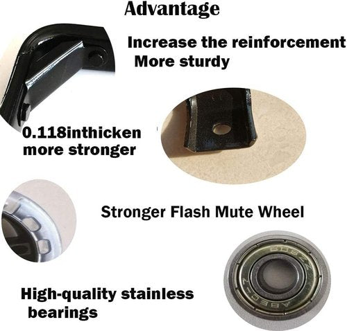 Mehome Flash Training Wheels for 12 14 16 18 20 Inch Kids Bike，Heavy Duty Training Wheels for Single Speed Bicycle (Black 1)