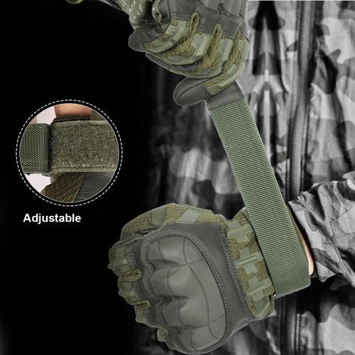Tactical Gloves for Men Touch Screen Motorcycle Airsoft Paintball Gear MTB Bike Cycling Cross-Country Motorbike ATV Hunting Hiking Riding Driving Work Outdoor Full Finger Gloves Green XL