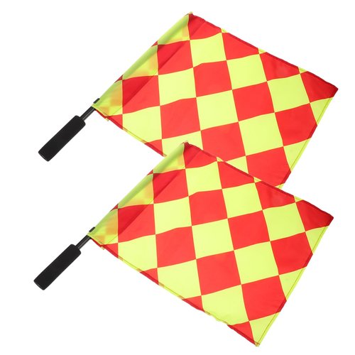BESPORTBLE 2Pcs Soccer Referee Flags Durable Signal Hand Flags for Accurate Match Officiating Portable Design for Easy Carrying for Football Umpires and Linesmen