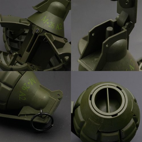 Zhongren CS Hand Grenades Toys Model Toy Spring Powered Impact for Battle Games Tactcial Airsoft Paintball (Black+Green)