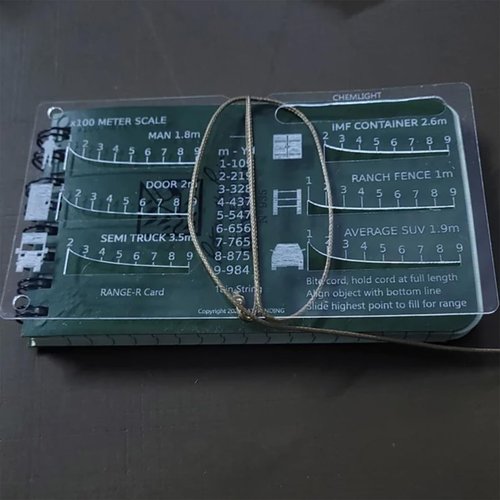 Range Finder Card, Hunting Rangefinder Card with 6 Reticles, Portable Pocket Analog Distance Finder Tool, Flexible 900m Measurement Slide Rule for Outdoor Shooting Training (4PCS)