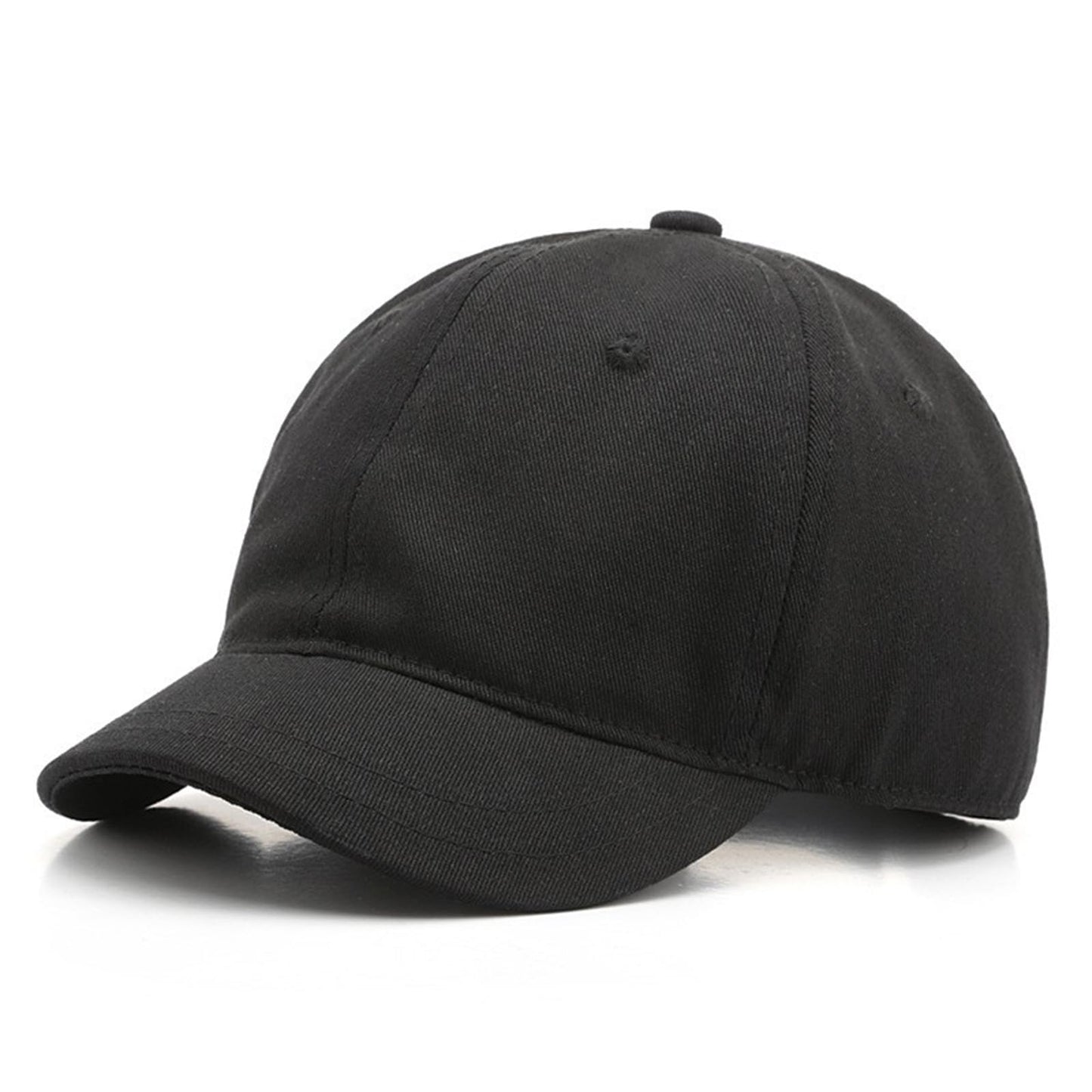 talajee Short Brim Unconstructed Soft Cotton Plain Baseball Cap Adjustable Washed Low Profile Dad Hat for Men Women (US, Alpha, One Size, Black)