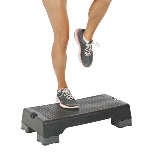 Stamina Aerobic Step with Portable and Lightweight Construction for Fitness, Sports, and Outdoor and Indoor Recreation, Black/Gray