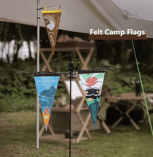 8 Pcs Camp Triangle Flag Felt Tent Decorations Banners for Holidays Outdoor Camping