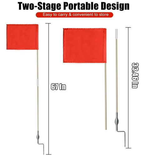 SAWHOX Soccer Corner Flags Set of 4, 67-Inch Portable Football Field Corner Flags for Soccer Rugby Field Hockey
