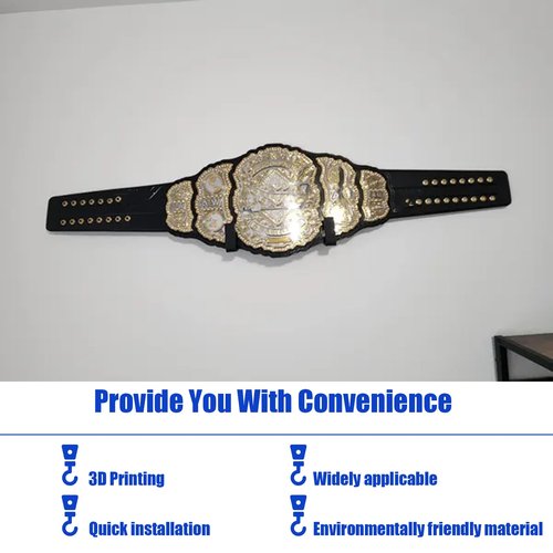 Wrestling Championship Belt Display Holder for Wall, Belt Horizontal Wall Mount Organizer, Wall Mounted Belt Display for Wrestlers Championship Hanging Display