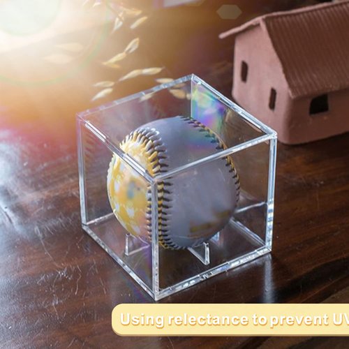 4 Pack Acrylic Baseball Display Case - UV Protected Baseball Holder for Display, Display Case for Autographed, Tennis, Golf, Billiard Balls, Memorabilia