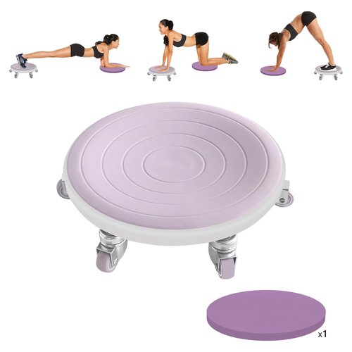 Tasidingster 6 Caster Ab Roller, Ab Exercise Equipment with Knee Pads, Ab Roller Wheel for Core Exercise, Abdominal Strength Training for Home Gym, 360° Silent Ab Workout Equipment (Purple)