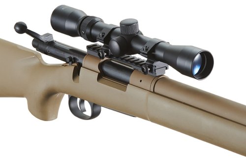 Lancer Tactical Upgraded M24 Bolt Action Spring-Powered Sniper Airsoft Rifle with Scope (Threaded, CNC Aluminum Spring, Up to 500 FPS)