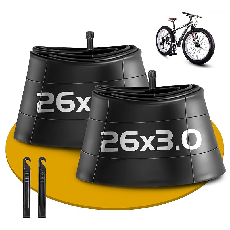 2 Pack 26x3.0 Fat Tire Bike Tubes with Schrader Valve - 32mm Replacement Tubes