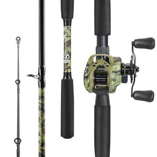 Sougayilang Fishing Pole Casting Reel Combo with Durable Rod Handle, Medium Heavy for Catfish Salmon and Steelhead- Right Handed- 7'0"