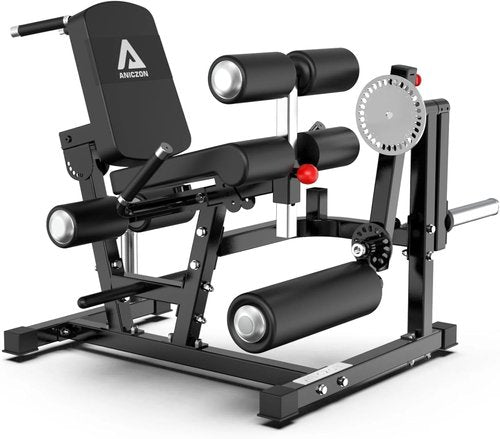 ANICZON Leg Extension and Curl Machine, Leg Rotary Extension for Thigh with Adjustable Seat & Backrest, Lower Body Leg Machine with Plate Loaded for Home Gym, Upgrade (Black)