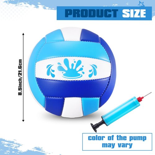 Leitee 5/8.5 Inches Waterproof Volleyball Swimming Pool Water Volleyball with Soft Cover and Pump for Teens Adults Pool Beach Game Outdoor Indoor(Blue/Light Blue/White,8.5 Inch)