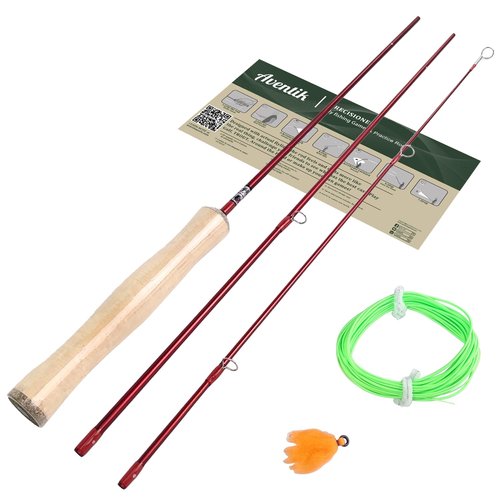 Aventik 4'0'' Practice Fly Rod for Beginners Casting 3 Pieces Game Fly Fishing Rod