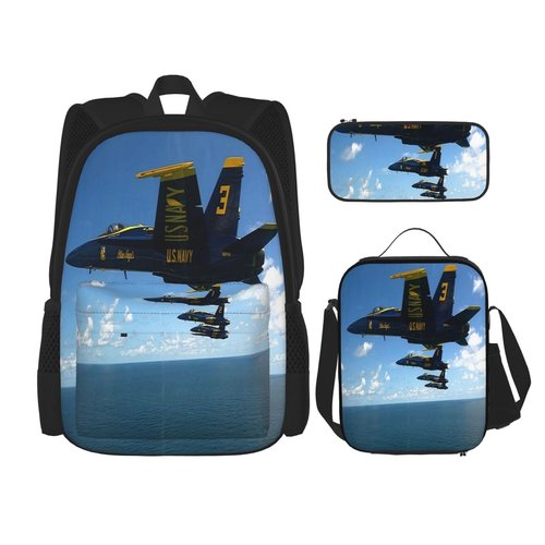 Airplane Aircraft 3pcs Backpack 16 Inch Backpack Outdoor Sports Travel Backpack